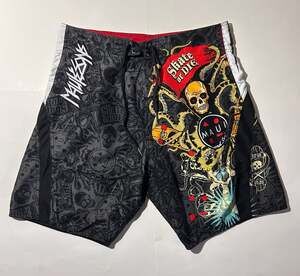 Y2K 2000s Vintage Maui and Sons Skate or Die Graphic Board Shorts